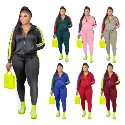 China China Sustainable Supplier Durable Polyester Stripe Plain Plus Size Tracksuits For Women for sale