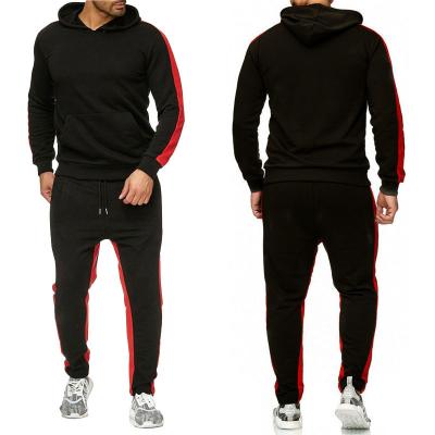 China Viable Cheap Price Winter Patchwork Gym Running Vertical Stripe Hoodie Tracksuit for sale