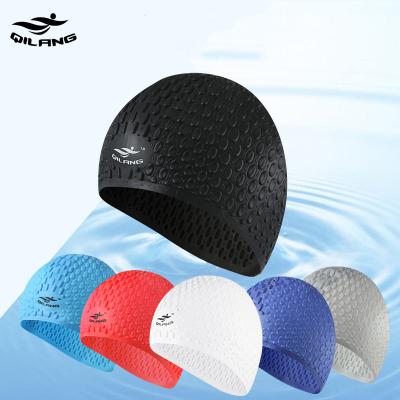 China 2022 Summer Sports Safety Water Hat Hearing Protection Swimming Cap Rabbit M011 Pure Color Swimming Cap for sale