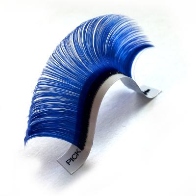 China New Product Natural Quick Fan Blue Black Purple Colored Eyelash Easy Fanning Extension for sale