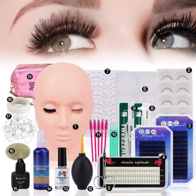 China Custom Professional Makeup Wholesale Private Label Wick Extenison Tool Eyelash Extension Training Kit For Beginner for sale