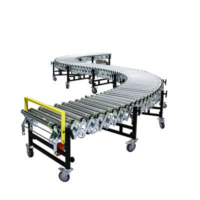 China New Arrival High Quality Heat Resistant Carbon Steel Manual Conveyors Flexible Roller Conveyor for sale