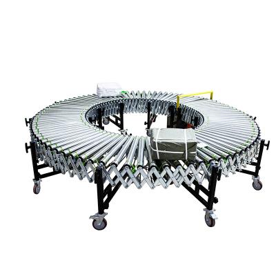 China 2021 China Made Heat Resistant Telescopic Flexible Telescopic Belt Conveyor Discharge Roller Conveyor for sale