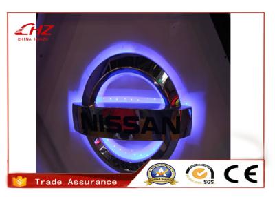 China Durable Big Acrylic Stainless Steel Lighted Backlit 3D Car Logos For Volvo for sale