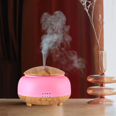 China Hotel Good Quality 300ml Wooden White Wooden Humidifier with 7 Colors LED Light for sale