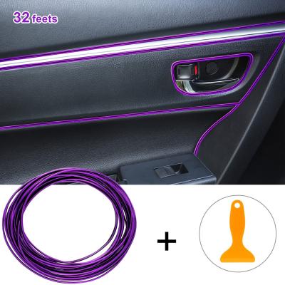 China Car Interior Flexible Neon Car Atmosphere Light Lamp Car Strip Lights 10m EL Neon Wire RGB LED Auto Decorative Lights for sale