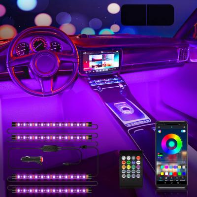 China Car Led Lights Waterproof Multicolor DIY Color Music Car Lighting With Remote Control And Controller Lighting Kit For Car Led Lights for sale