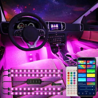 China Interior LED Car Lights Smart APP Control With Remote Control With Accessories Interior LED Car Lights For Car Charger 12V 2A for sale