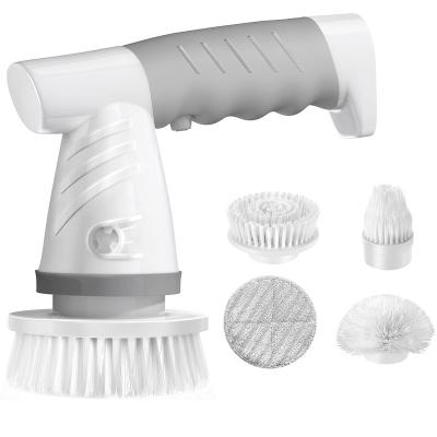 China Sustainable Power Electric Rotary Scrubber , Rechargeable Bathroom Shower Crubber Shower Scrub Brush For Cleaning Brush Heads for sale