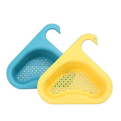 China Amazon Hit Swan Stocked Drain Basket For Kitchen Sink Leftover Soup Filter Rack Multifunctional Sink Strainer Swan Drain Basket for sale