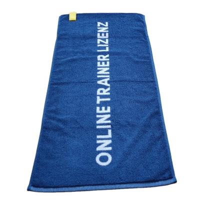 China Custom High Logo Gym Bench Towels Absorbent With Zipper Pocket 100% Cotton Jacquard Yarn Sports Towel For Fitness Workout Sweat for sale