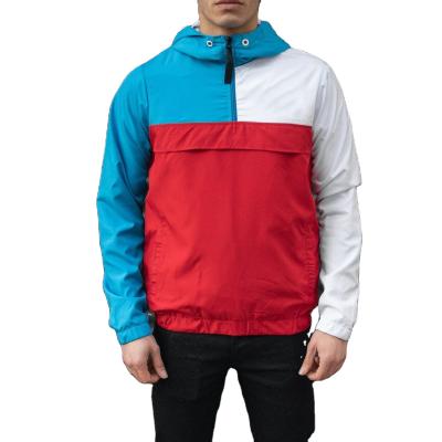 China Custom Quarter Zipper Color Block Hoodies Autumn Waterproof Three Colored Anti-wrinkle Hoodie for sale