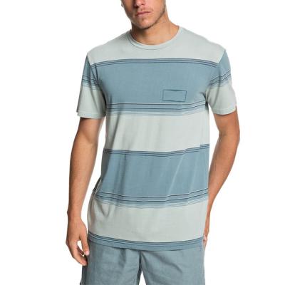 China Custom Vintage Bamboo Striped Anti-Shrink Triblend Striped Print T-shirt Fashion Men's Round Neck T-shirts Men for sale