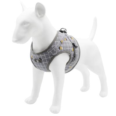 China Pet Harnesses High Quality Sustainable Designer Pattern Grid Fashion Guantai Dog Walking Harness Set Pet for sale