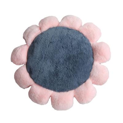 China Fashion Flower Design Comfortable Livingable High Quality Plush Fluffy Pet Bed Custom Deep Sleep Flow Pet Bed for sale