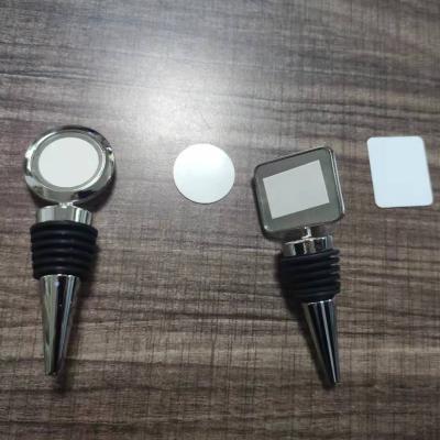 China Promotion gifts like wholesale sublimation empty metal wine stopper with foil insert for sale