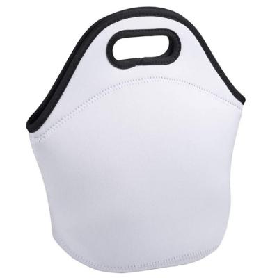 China Wholesale Blank Sublimation Food Storage Neoprene Lunch Bag Zipper Insulated Tote Reusable Lunch Bag for sale