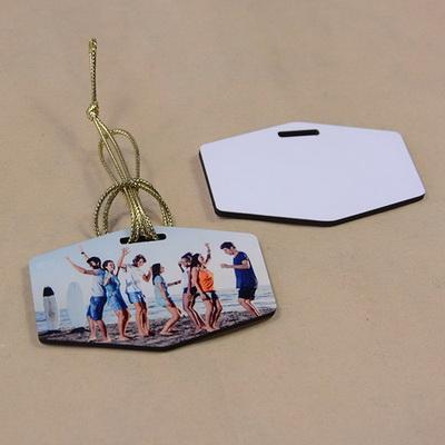 China Handmade board ornaments Christmas for blank sublimation two sides with string, 75*48 mm, rectargle shape for sale