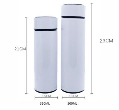 China Temperature Display White 500Ml Stainless Steel Thermos Vacumm Flask Mug With Temperature Display For Sublimation for sale