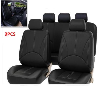 China High Quality Black Sports PU Leather Car Seat Cover With 9 Pcs/Set Car Seat Cover for sale