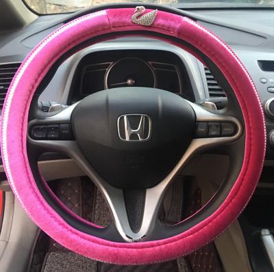 China New Universal Lowest Price Velvet + Diamond Car High Steering Wheel Cover for sale