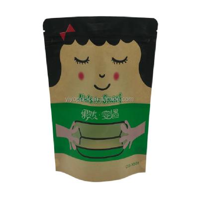 China Recyclable Customize Kraft Paper Bag Compostable Biodegradable Ziplock Stand Up Pouch Bags With Clear Window for sale