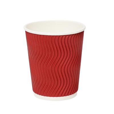 China Disposable Double Wall Ripple Paper Cups With Lids Made By Manufacturer for sale