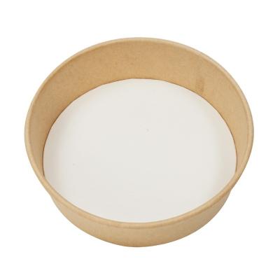 China Disposable Kraft Paper Salad Box Wrapping Paper Salad Bowl With Salad Bowl 1500ml Microwave Paper White Bottom Disposable Soup Bowl for sale