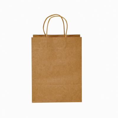 China Recyclable Wholesale Custom Logo Printed Durable Kraft Paper Bag With Handle For Food Packet for sale