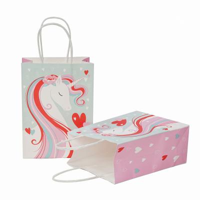 China Custom Recyclable Logo Printing Stand Up Paper With Handle Gift Wrapping Paper Pope Shopping Bag Luxury Gift Paper Bag for sale