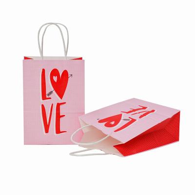 China Custom Recyclable Logo Printing Stand Up Paper With Handle Gift Wrapping Paper Pope Shopping Bag Luxury Gift Paper Bag for sale