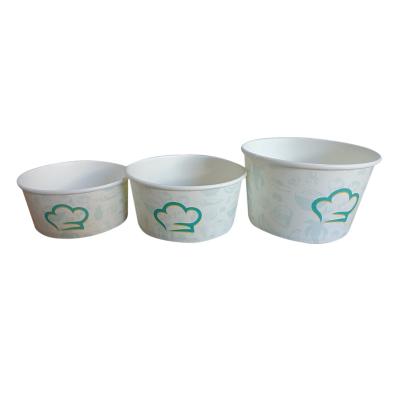 China Disposable Customized Noodle Salad Paper Bowl Jelly Takeaway Dessert Disposable Packaging Ice Cream Cups for sale