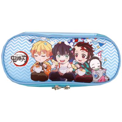 China Schools & Offices Demon Slayer Double Sided Triple Pencil Case Two Zipper Pencil Case for sale