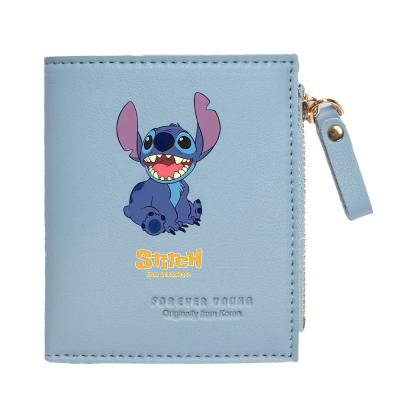 China Waterproof Leather Chain Wallet Zipper Point Wallet Card Stitch Cross Wallet for sale