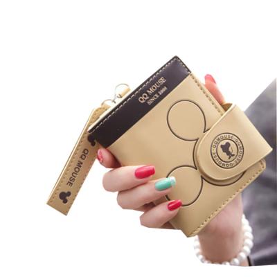 China Mickey Mouse Fashion Student Cute Small Fresh Zipper Coin Purse Card Case Wallet Female Fashion Shorts Small for sale