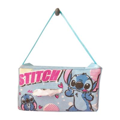 China New Children's Stitch Canvas Car Tissue Box Home Living Room Hanging Tissue Box for sale