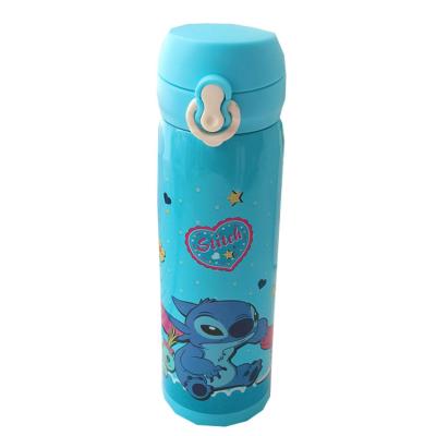 China Cartoon Stitch Stainless Steel Vacuum Flask Bounce Lid Lock Buckle Mickey Kids PORTABLE Vacuum Flask for sale