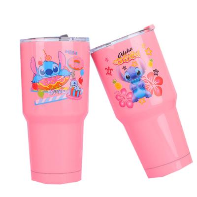 China 500ml-1000ml PORTABLE Stainless Steel Cartoon Dot Vacuum Cup Cute Gift Mug Outdoor Sports Mug Thermos for sale