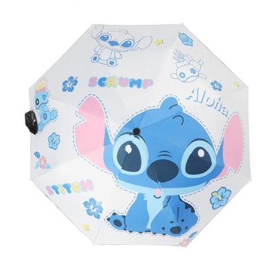 China Kids Casual Automatic Cute Cartoon Folding Umbrella Dot Rain And Sun Dual Use Sun Umbrella For Men And Women for sale