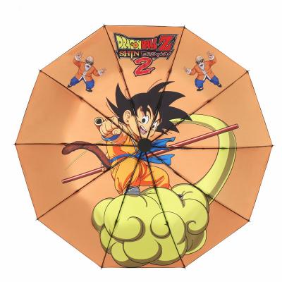 China DragonBall Casual Anime Sunny Dual Function Umbrella Full Automatic UV Protection and Rainy Sun Umbrellas for sale