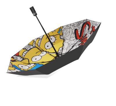 China Portable Tiny Simpsons Sun Umbrella Design Casual Simpsons Large Rain Umbrella for sale