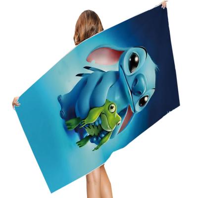 China Adult Square Absorbent Microfiber Cloth Beach Towel Beach Kids Dot Cartoon Swimming Towels Safe For Children Velvet for sale