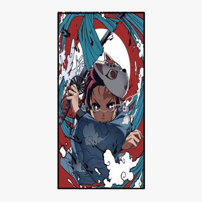 China Adult Demon Slayer Anime Microfiber Slayer Beach Towels Safe For Demon Kids Beach Towel for sale