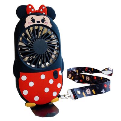 China Mini Cartoon Fan Cute Student Outdoor Portable USB Lazy Hanging Casual Handheld Hanging Neck Fan for sale