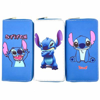 China Cute Waterproof Cartoon Dot Girl PU Wallet Student Kids Simple Long Wallet Pull Bag for sale