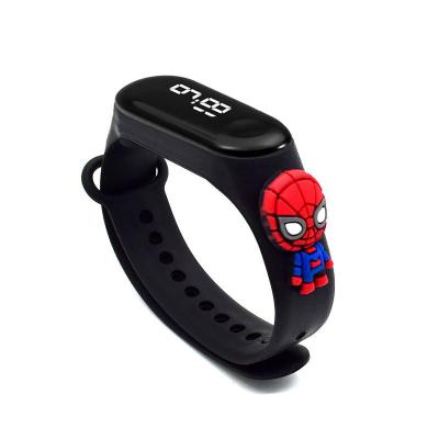 China Hot Sale Spiderman Iron Man Iron Man Bracelet LED Cartoon Doll Day/Date Kids Electronic Watch Swimming Waterproof Watch for sale