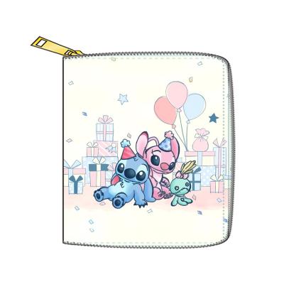 China New Cartoon Dot PU Shorts Waterproof Zipper Kids Small Cute Wallet for sale