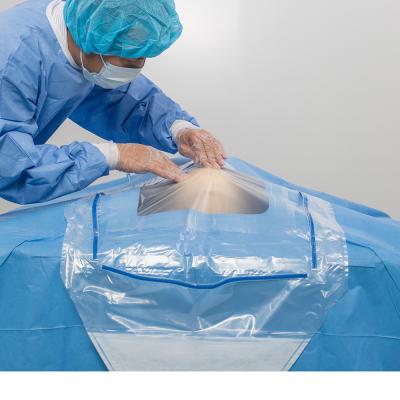 China Brain Neurosurgery Craniotomy Drape PP SMS Surgical Head Drape for sale