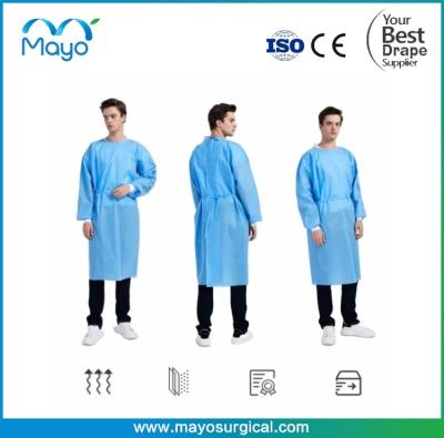 Китай Disposable Protective Apparel MAYO ISOLATION GOWN 40G PP BLUE продается