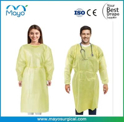 Китай 40gsm PP Medical Disposable Isolation Gown With Knitted Cuff For Dental And Hospital Use продается